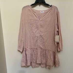 Kensie 100% Cotton Tunic in Pink Chalk